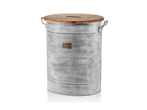 Stone Series Laundry Bin With Wooden Lid
