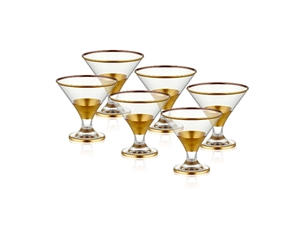 Glam Series Dessert Glasses, Set of 6 - Gold