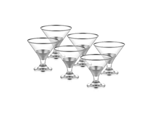 Glam Series Dessert Glasses, Set of 6 - Silver