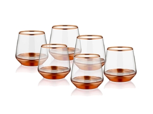Glam Series Tumblers, Set of 6 - Copper
