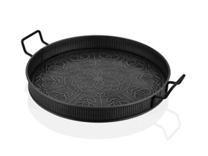 Black Round Serving Tray (52 x 42 cm)