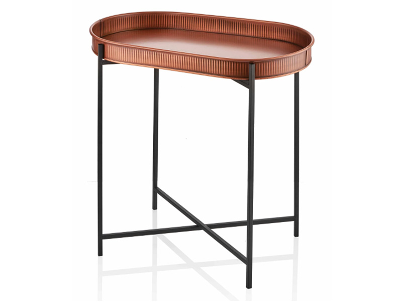 Copper Oval Side Table