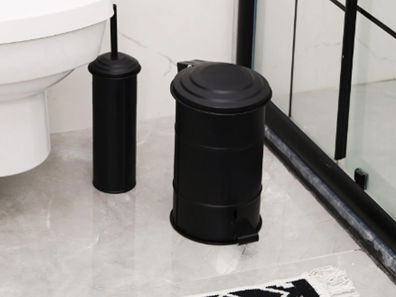 Black Step On Bathroom Rubbish Bin, 5L