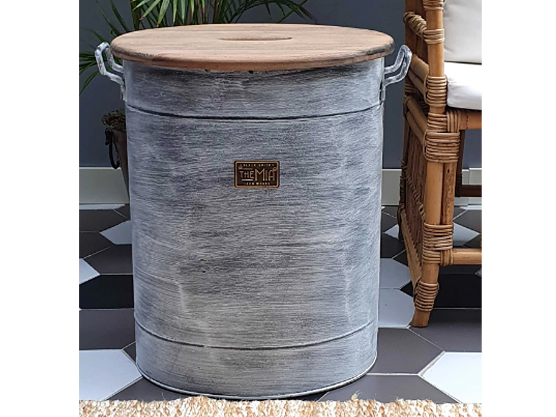 Stone Series Laundry Bin With Wooden Lid