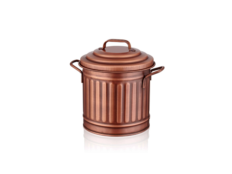 Copper Countertop Waste Basket, 4L