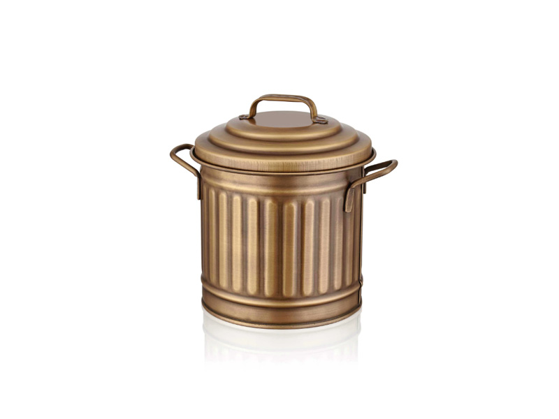Gold Countertop Waste Basket, 4L