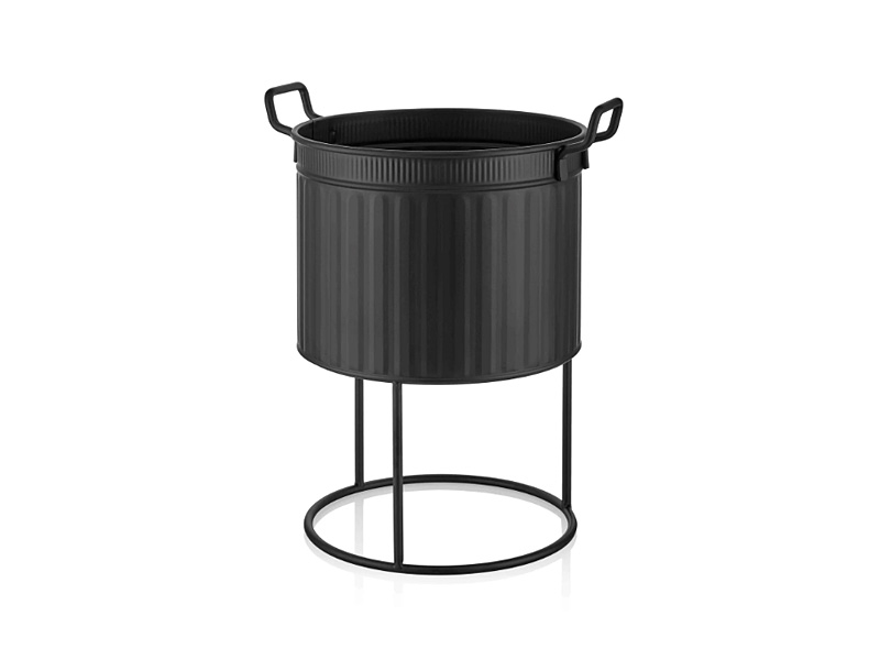 Black Plant Pot - 46 cm (H) x 32 cm (Dia)