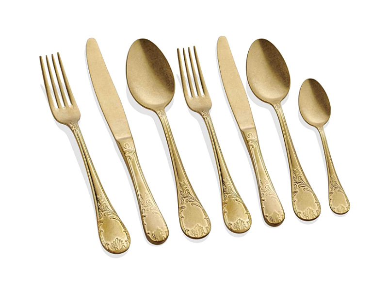 Mensa Series Antique Gold Cutlery, Set of 42