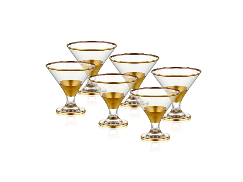 Glam Series Dessert Glasses, Set of 6 - Gold