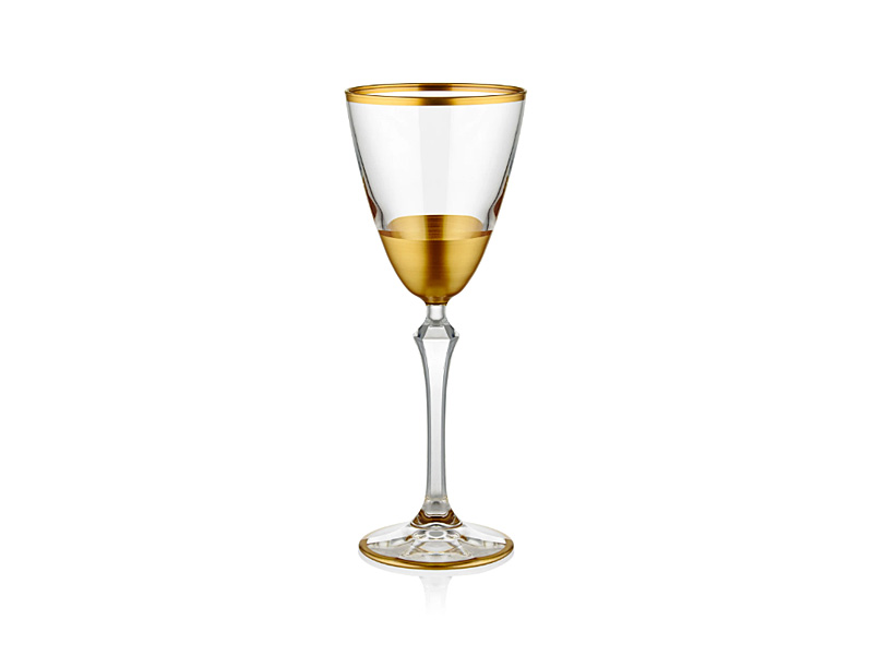 Glam Series Wine Glasses, Set of 6 - Gold