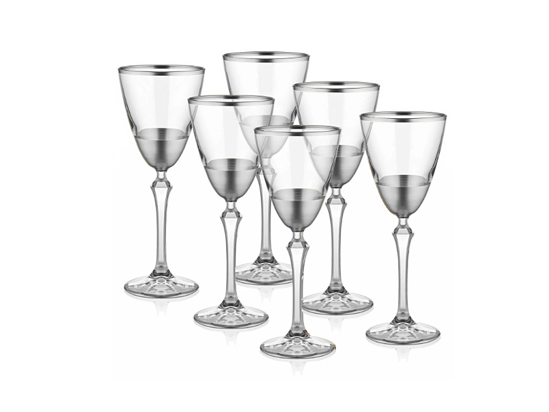 Glam Series Wine Glasses, Set of 6 - Silver