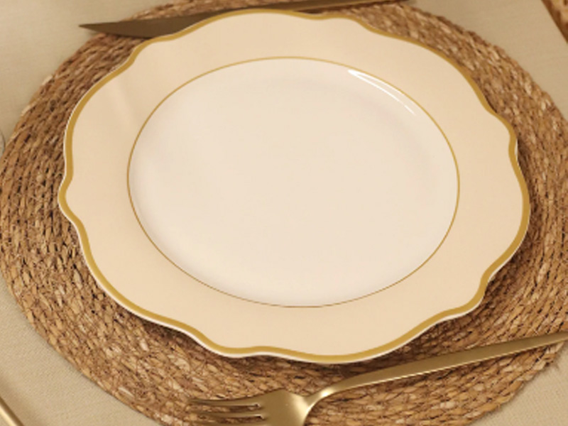 Jaswely Series Porcelain Dinner Plates, Set of 6 - Cream