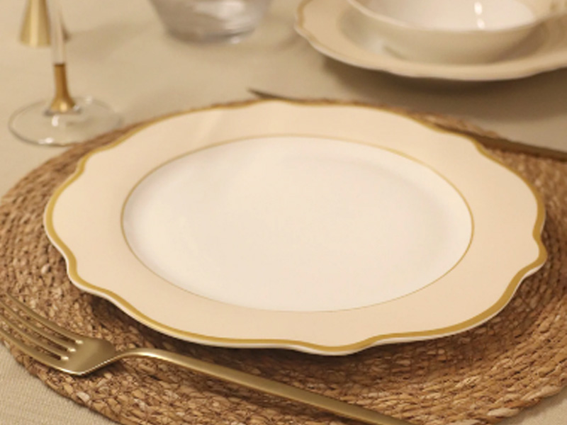 Jaswely Series Porcelain Dinner Plates, Set of 6 - Cream