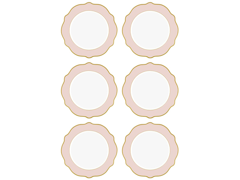 Jaswely Series Porcelain Dinner Plates, Set of 6 - Pink