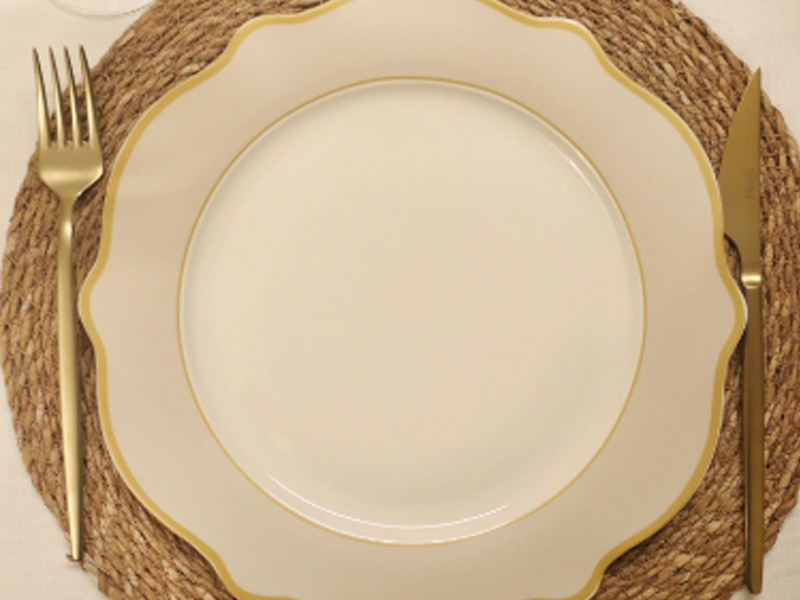 Jaswely Series Porcelain Dinner Plates, Set of 6 - Sand Beige