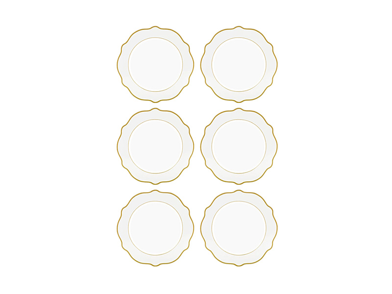 Jaswely Series Porcelain Side Plates, Set of 6 - White