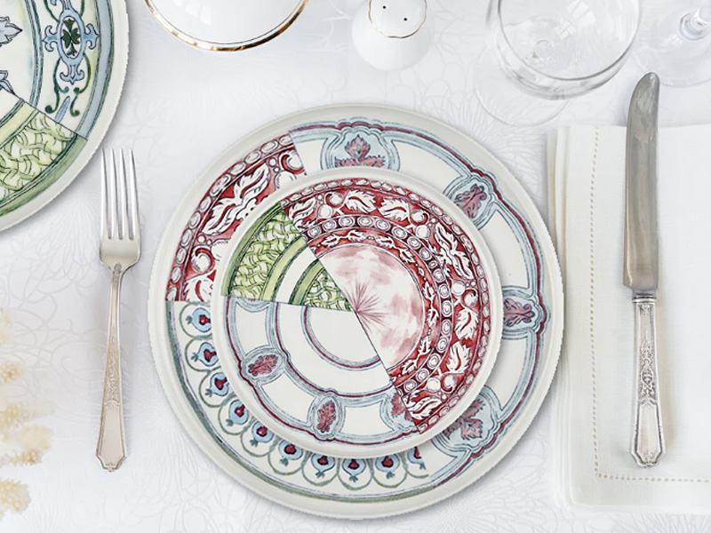 Kintsugi Series Porcelain Dinner Plates, Set of 6