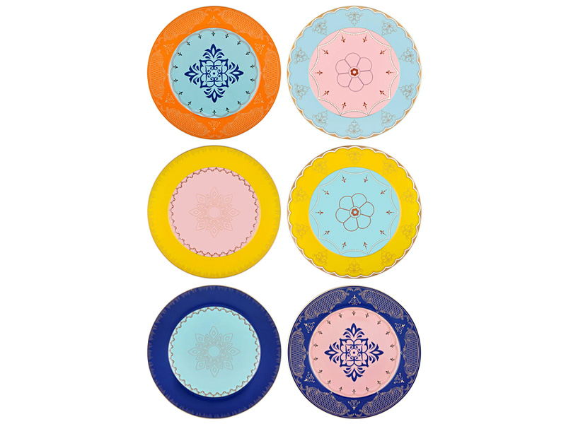 Muse Series Porcelain Dinner Plates, Set of 6
