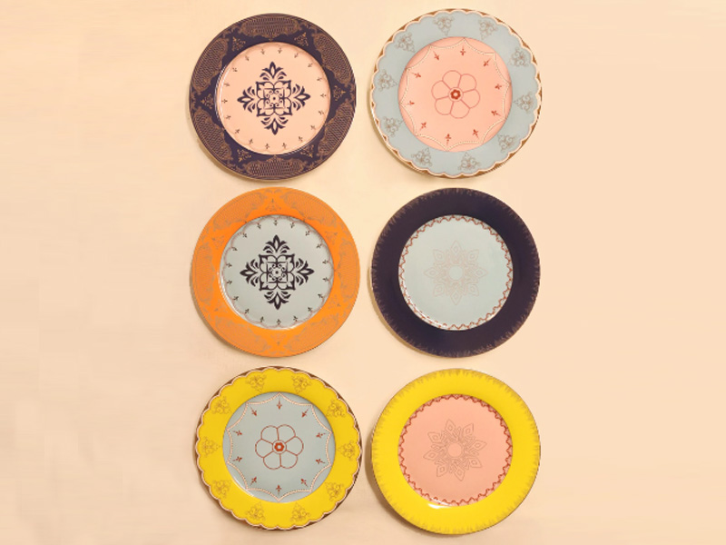 Muse Series Porcelain Dinner Plates, Set of 6
