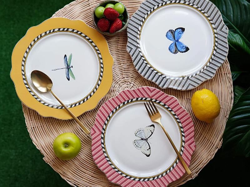 Mystique Series Porcelain Dinner Plates, Set of 6